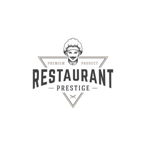 餐厅 logo 模板矢量对象的标识或徽章