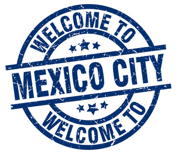 欢迎来到墨西哥城蓝色邮票