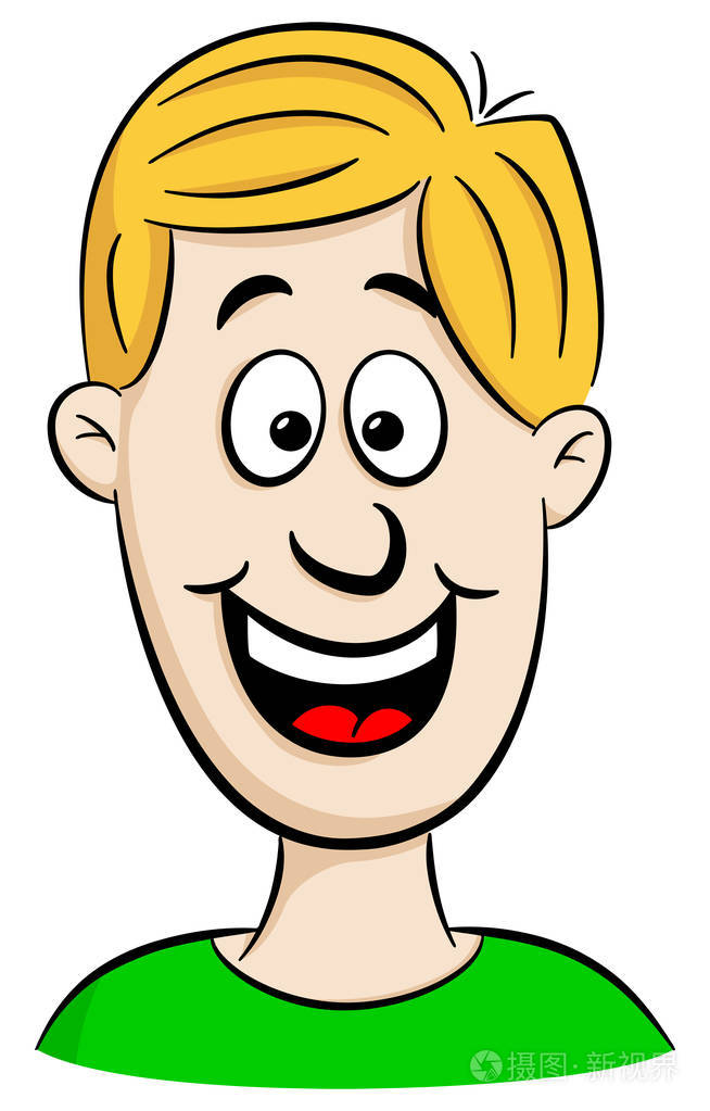 笑的卡通人的肖像插画-正版商用图片0u5tz5-摄图新视界