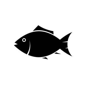 小鱼的图标.剪影矢量图照片