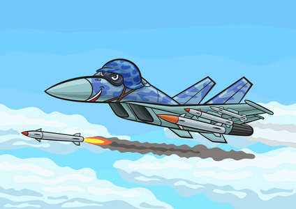 卡通战斗机发射火箭照片