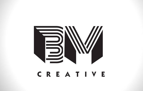 bm logo 带黑色线条设计的字母.线封信矢量点检照片
