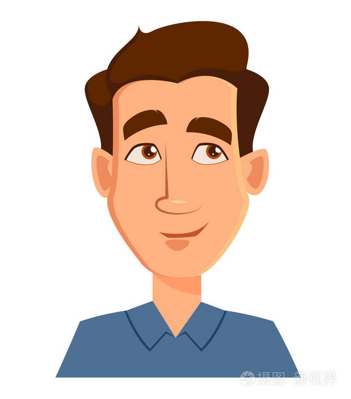 男性的情绪.英俊的卡通人物.孤立在白色背景上的矢量图