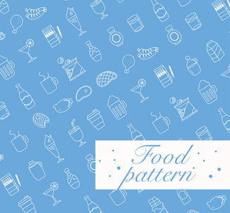食物图标集无缝矢量 pattern.illustration 设计