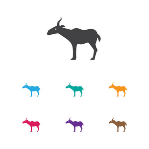 矢量图的动物园上羚羊图标符号。保费质量孤立瞪羚元素在时尚平面样式