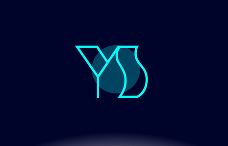 圆线条字体ys y s 蓝线圆字母表字母标志图标模板 vecto照片
