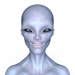 3d cg 渲染的外星人的脸照片