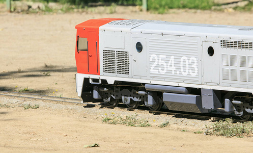 微型复制品训练的真正的火车在西班牙