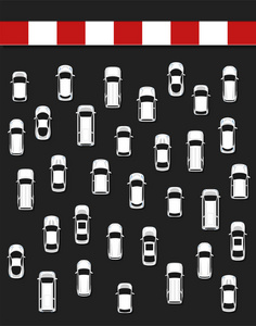 交通堵塞概念顶视图图