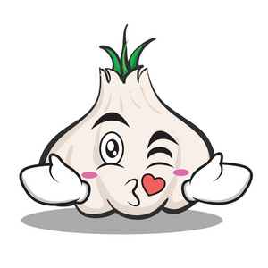 接吻的脸大蒜卡通人物照片