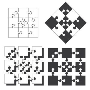 拼图游戏 矢量和插图