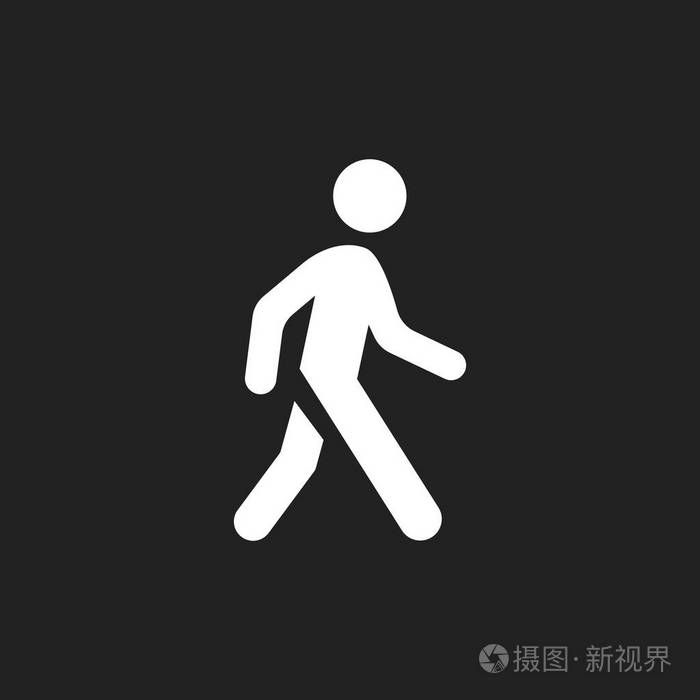 步行者矢量图标。人们步行标志图插画-正版商用图片0u6v44-摄图新视界