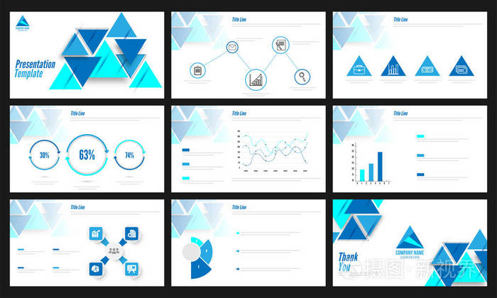 图表和抽象设计与演示文稿模板