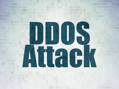 安全理念 Ddos 攻击数字数据纸张背景上