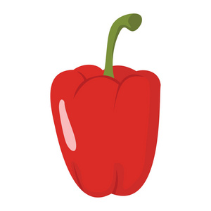 从农场矢量图的卡通平面样式孤立的对象蔬菜有机生态生物产品中辣椒红色图标