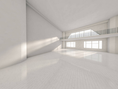 抽象的现代建筑背景，空白色开放空间