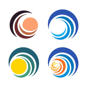 孤立的抽象装饰标志设置,设计元素在白色背景上的模板照片