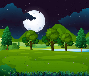 夜景草坪图片-夜景草坪素材-夜景草坪插画-摄图新视界