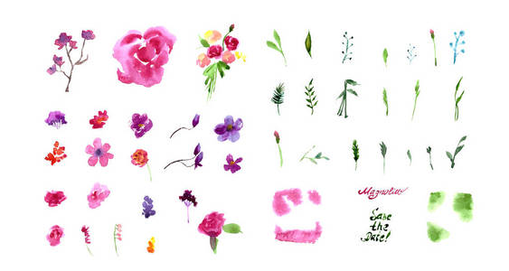 手绘水彩花卉玉兰框架图片