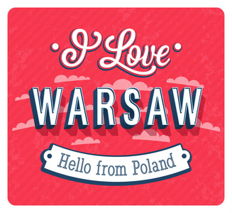 老式贺卡从华沙波兰