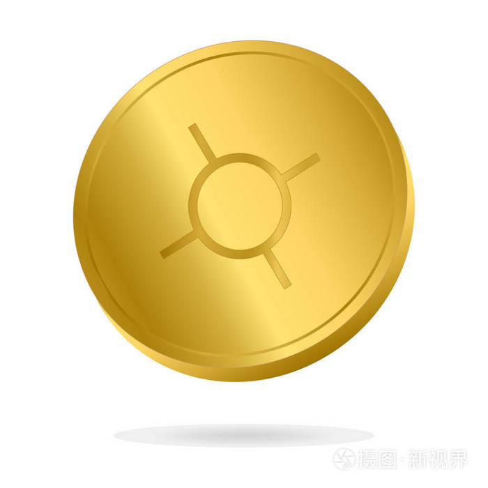 现实黄金通用货币符号硬币矢量图.钱货币硬币