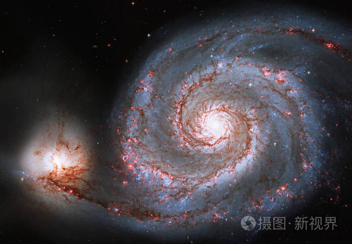 旋涡星系.螺旋星系 m51 或 ngc 519