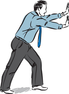 商人推手势矢量图照片