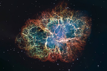 金牛星蟹状星云位于金牛座.超新星核心脉冲星中子星照片