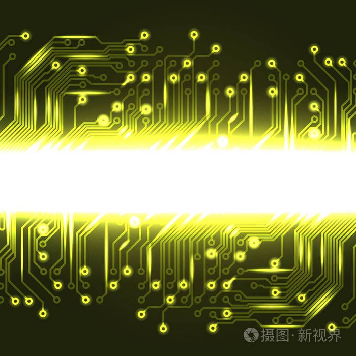 电子黄色背景与电路板