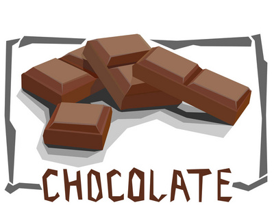 矢量简单插画的巧克力棒