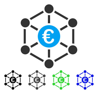 欧元银行网络平面图标