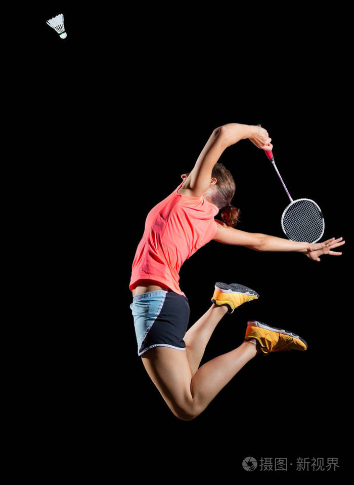 女羽毛球运动员(有羽毛球的版本)