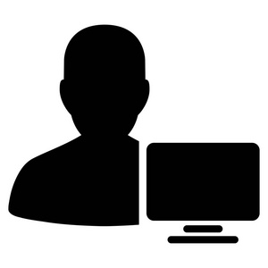 联机联系人计算机管理员平面图标照片