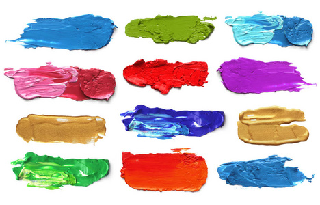 抽象的压克力颜色画笔描边照片