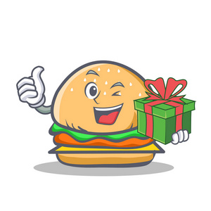 传情动漫汉堡字符快餐与礼物图片传情动漫烤的面包字符卡通图片性格