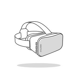 虚拟现实框虚拟现实 (vr) 眼镜矢量图标照片