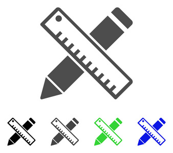 钢笔和尺子设计工具的平面图标