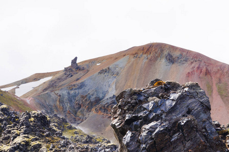 在 Landmannalaugar，冰岛岩浆岩