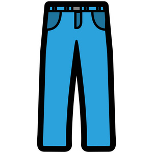 矢量图标的蓝色牛仔裤的男人或女人在平面样式.像素完美.