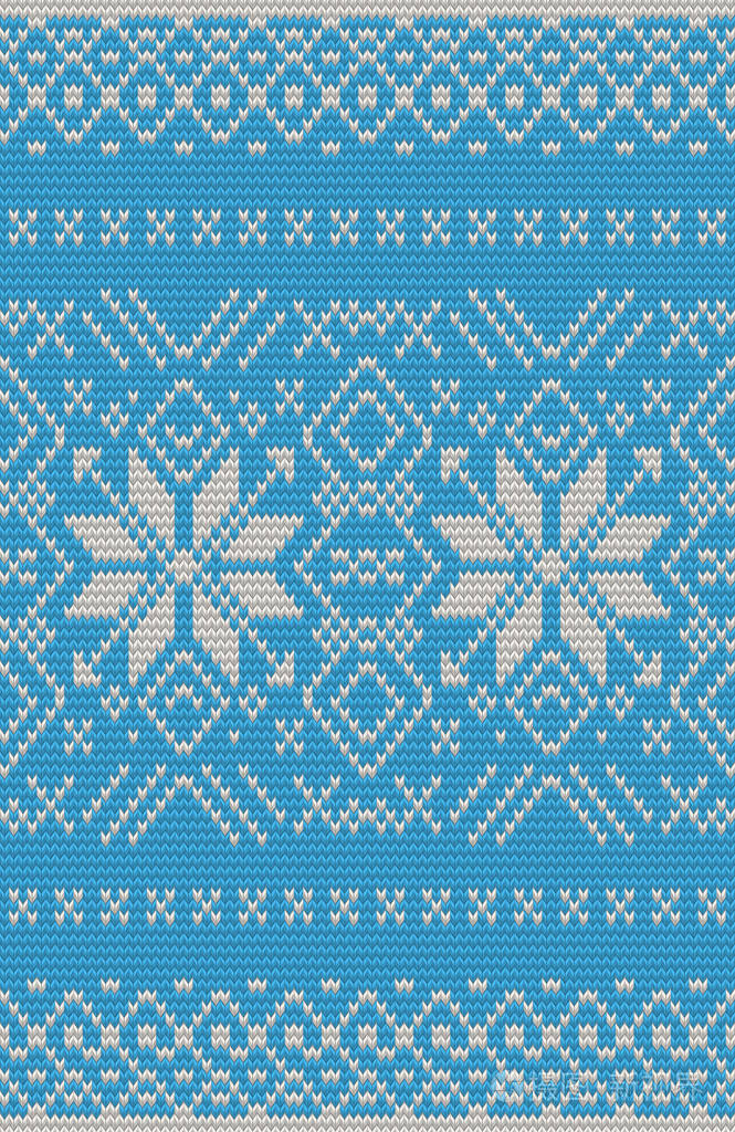 蓝色提花该设计是满足无缝针织图案.eps 10 矢量