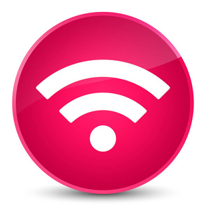 无线网络图标优雅粉色圆形按钮