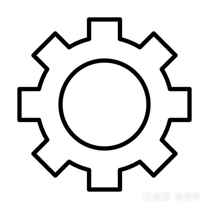 齿轮轮线图标.齿形标志.选项, 首选项和设置符号.矢量
