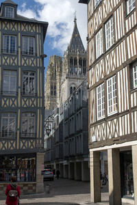 鲁昂市 大教堂和木料半灰泥 hoiuses