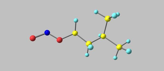 异狄氏剂异戊酯亚硝酸盐分子结构上灰色孤立照片