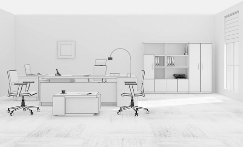 Vip 办公室家具网格 3d 渲染