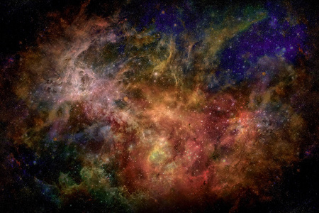 星云和星系在空间中。这一形象所提供的元素