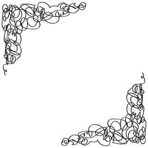 抽象手绘涂鸦涂鸦孤立在白色背景上的角落