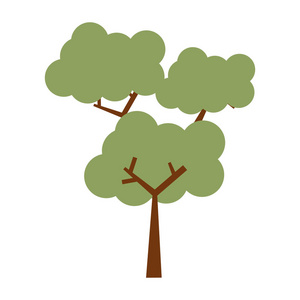 树上自然生态图标矢量图平面设计