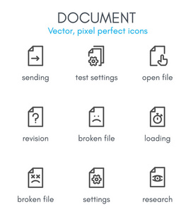 文档主题，线图标集