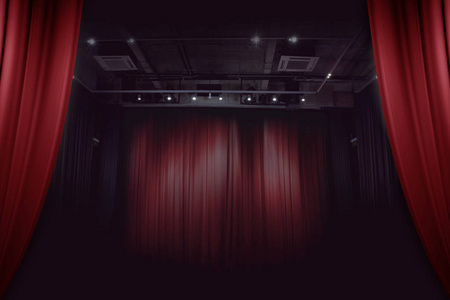 剧场幕布小剧场红色幕布照片